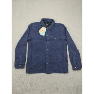 prAna Jacket Mens Medium Stormy Night Heather IncrediWool Overshirt Wool‎ Blend